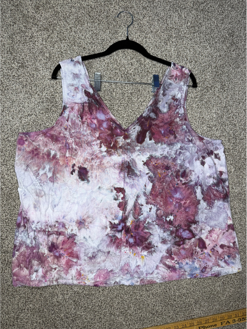 Women's Ice tie dyed V-Neck tank Top Size XXXL/3XG